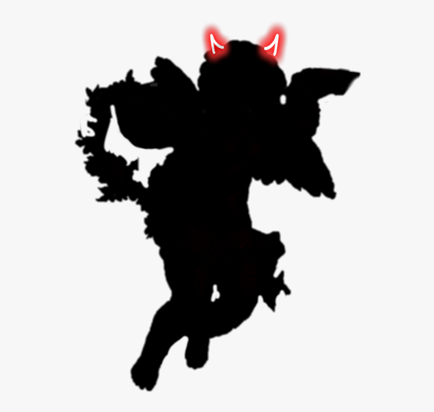 #freetoedit #angel #devil #halloween #silhouette #blackandwhite - Illustration, HD Png Download