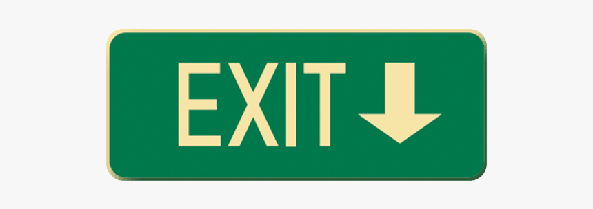 Brady Glow In The Dark And Standard Floor Sign Exit - Sign, HD Png Download