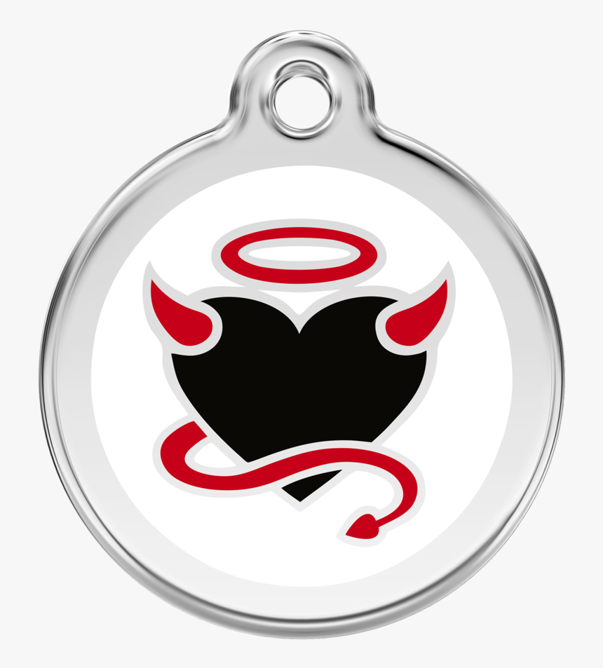 Red Dingo Stainless Steel & Enamel Devil Dog Id Tag - Médaille Pour Chien Red Dingo, HD Png Download