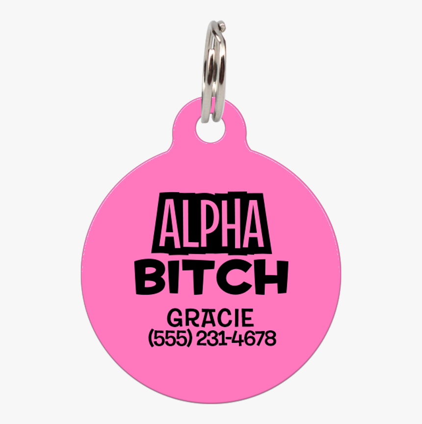 Pink Alpha Bitch Funny Pet Id Tag 
 Class Lazyload - Mörk Materia, HD Png Download