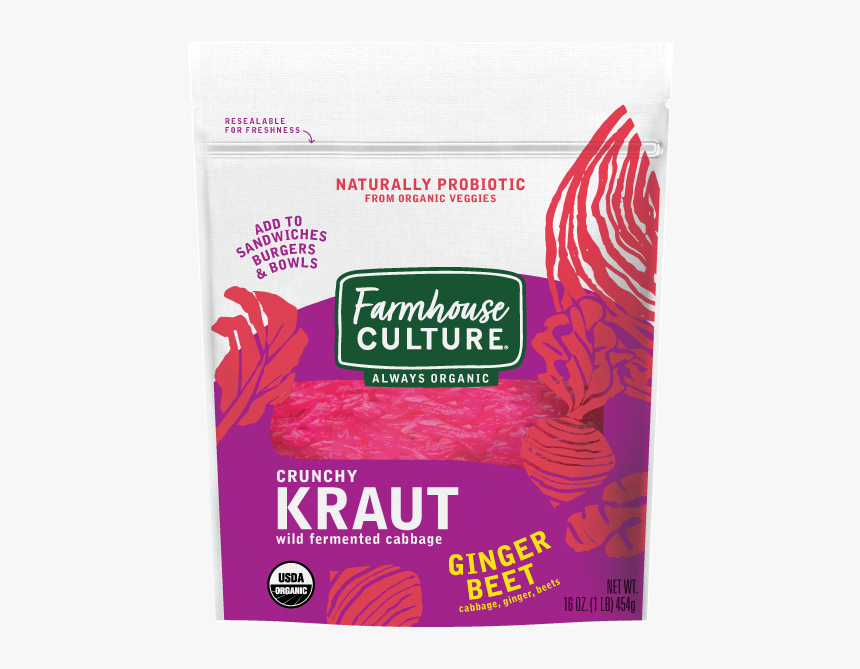 Gingerbeet Kraut Fermented, HD Png Download