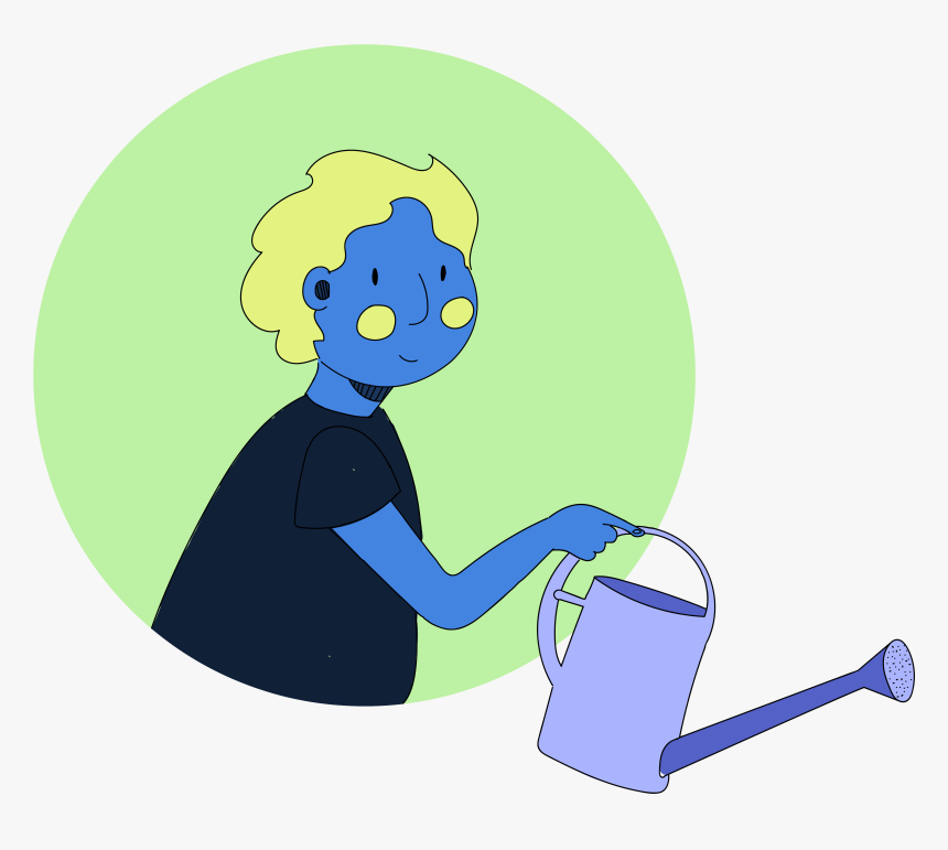 Illustration Of Someone Holding A Watering Can - Cartoon, HD Png Download