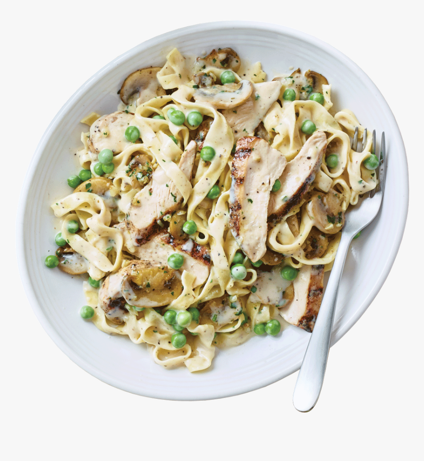 Chicken Alfredo With Peas And Mushrooms, HD Png Download