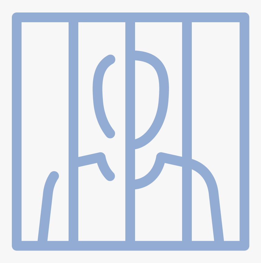 Cartoon Man Behind Security Bars - Art, HD Png Download