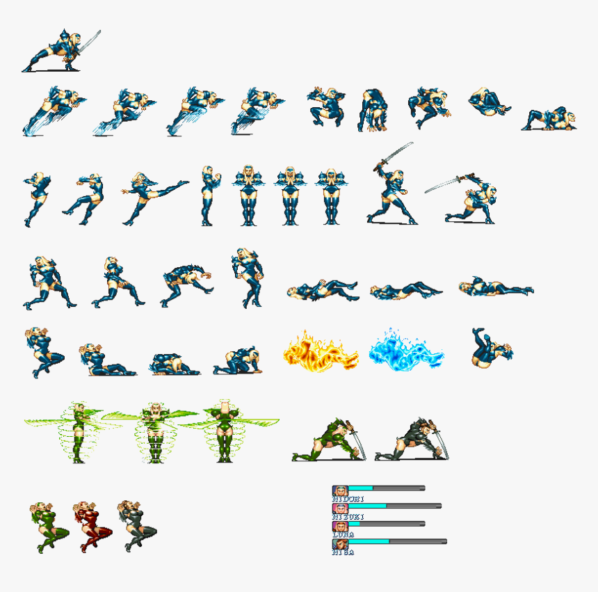 Punisher Mizuki Sprite - Arcade The Punisher Kunoichi, HD Png Download