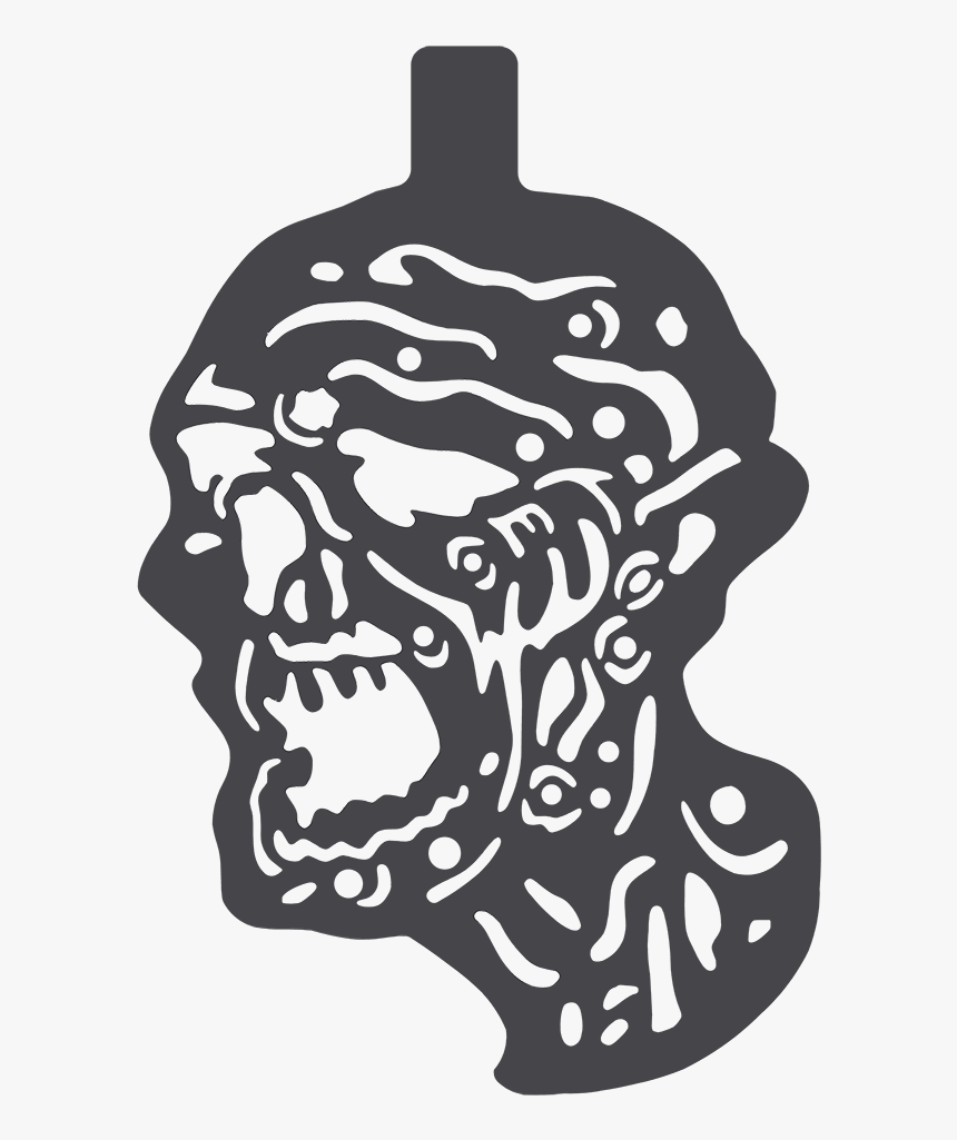 Zombie Head Stencil, HD Png Download