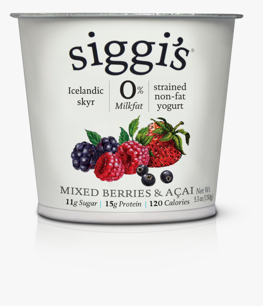 Mixed Berries & Açai Non-fat - Siggi's Vanilla Cinnamon Yogurt, HD Png Download