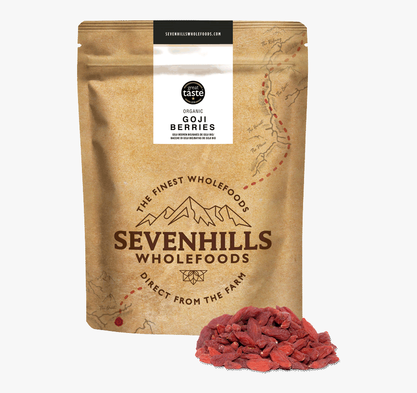 Sevenhills Wholefoods Organic Raw Goji Berries - Organic Gelatinised Maca Powder, HD Png Download