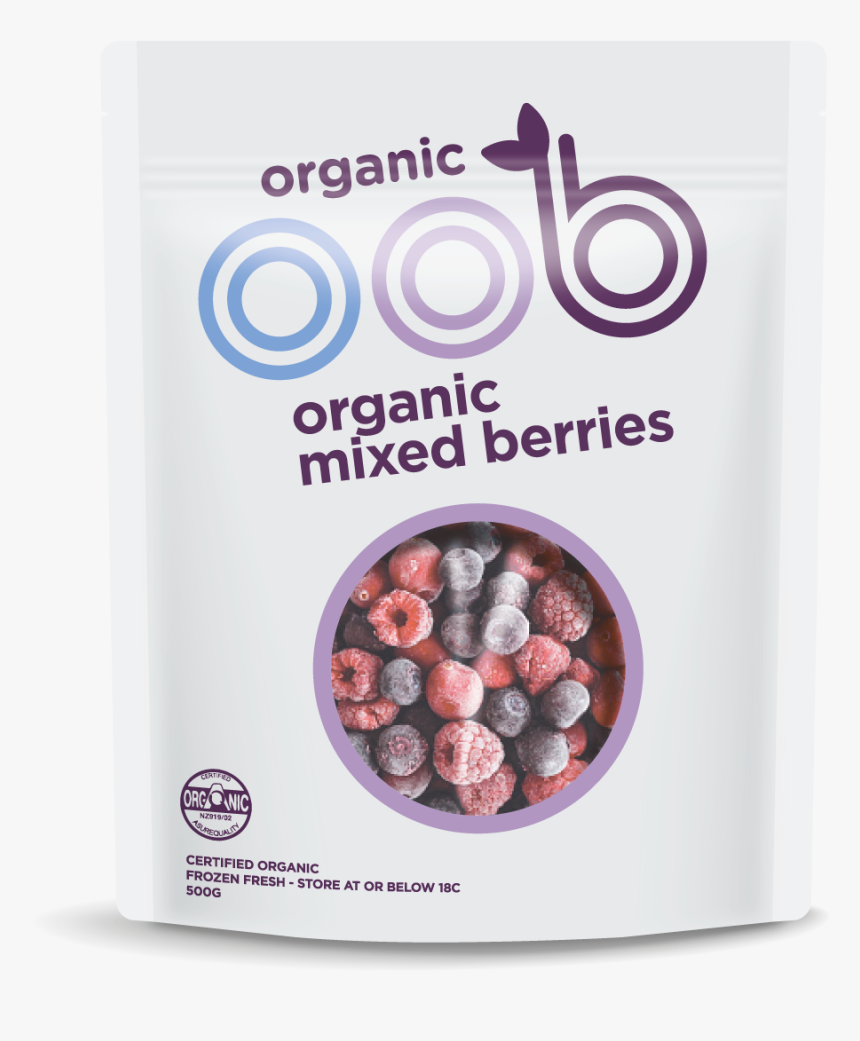 33845 Oob Single Fruit Range Mixed Berries Mockup - Oob Organic Mixed Berries, HD Png Download