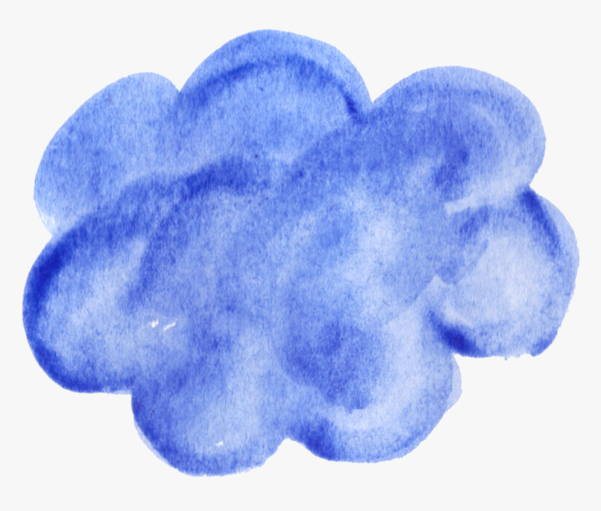 Blue Cloud Png - Blue Watercolor Cloud Transparent, Png Download