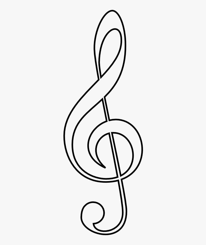 Onlinelabels Clip Art - Treble Clef Outline, HD Png Download