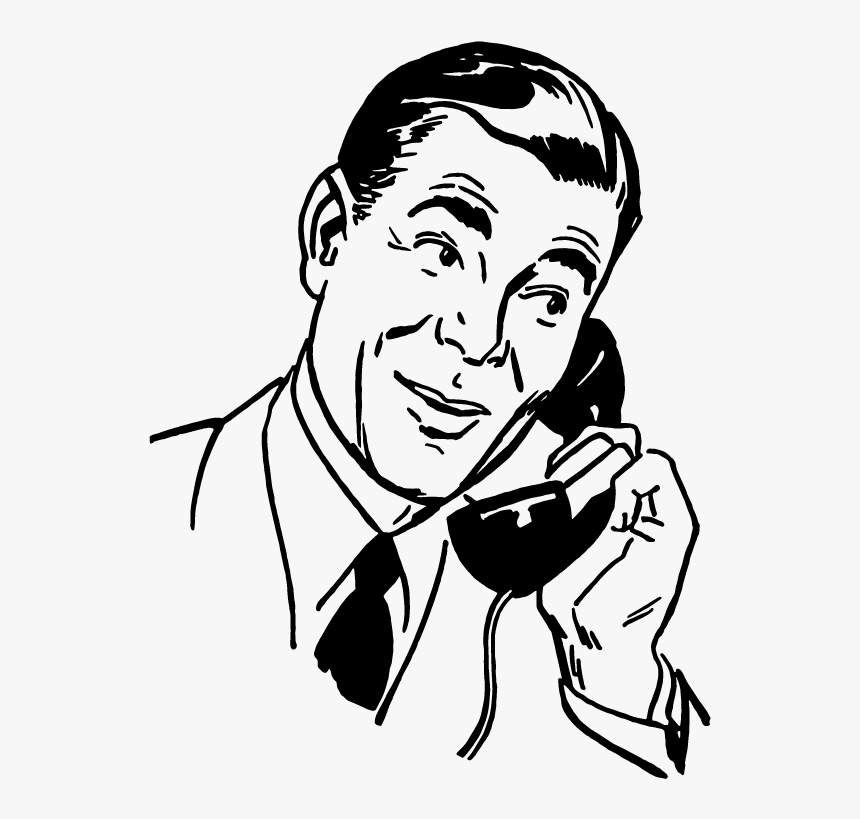 Ramas Phonedeal Man - Sketch Of Man Talking On The Phone, HD Png Download