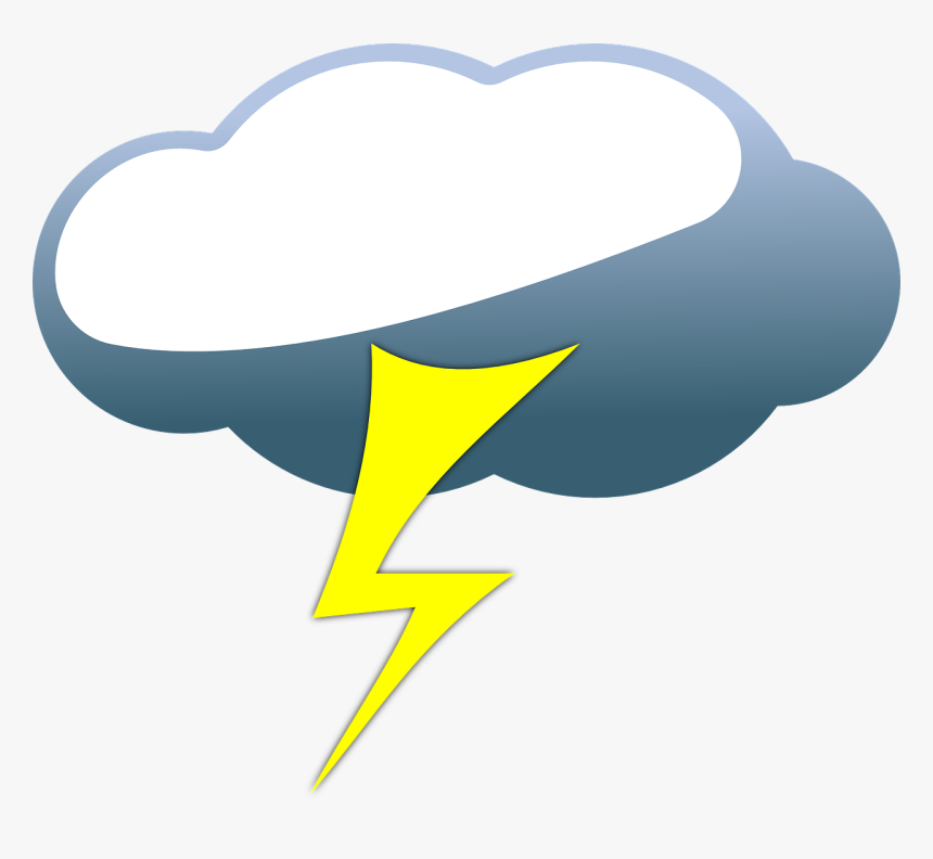 Lightning With Clouds Clipart Png, Transparent Png