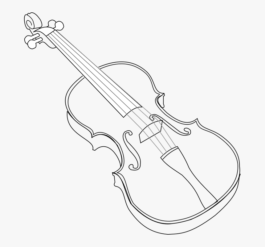 Violin Line Drawing, HD Png Download