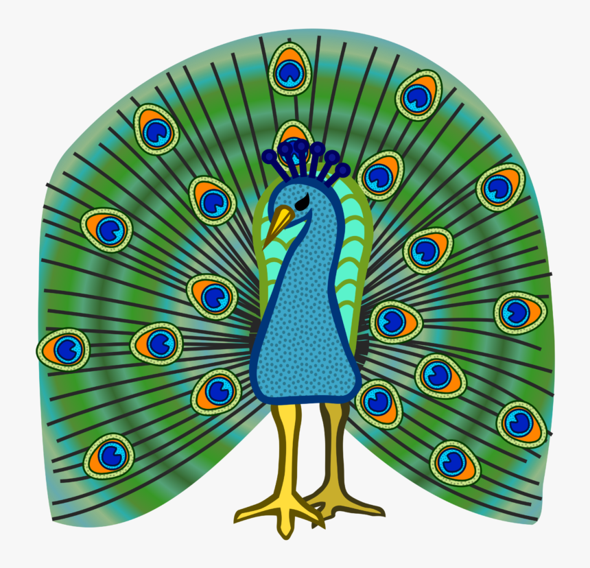 Coloured Picture Of Peacock, HD Png Download