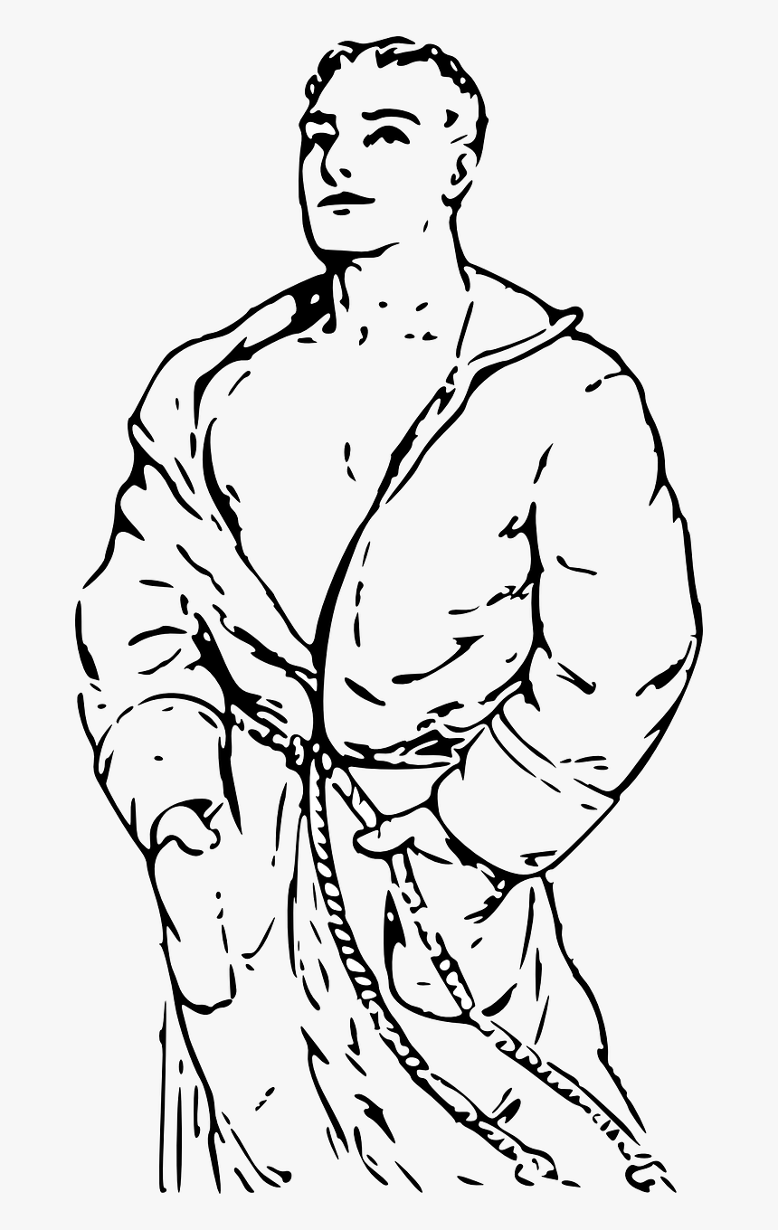 Man In Bathrobe Drawing, HD Png Download