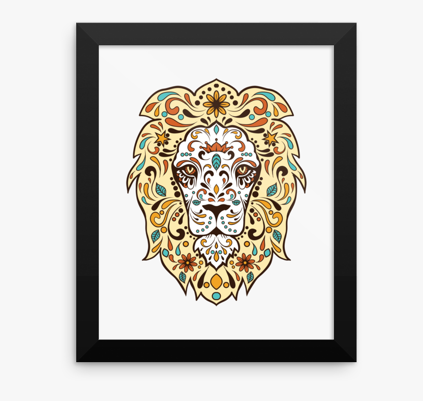 Day Of The Dead Lion , Png Download - Dia De Los Muertos Lion Sugar Skull, Transparent Png