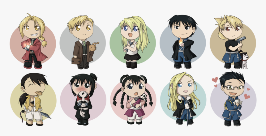 Fullmetal Alchemist Chibi Set By *egyptian-sands - Fullmetal Alchemist Mustang Chibi, HD Png Download