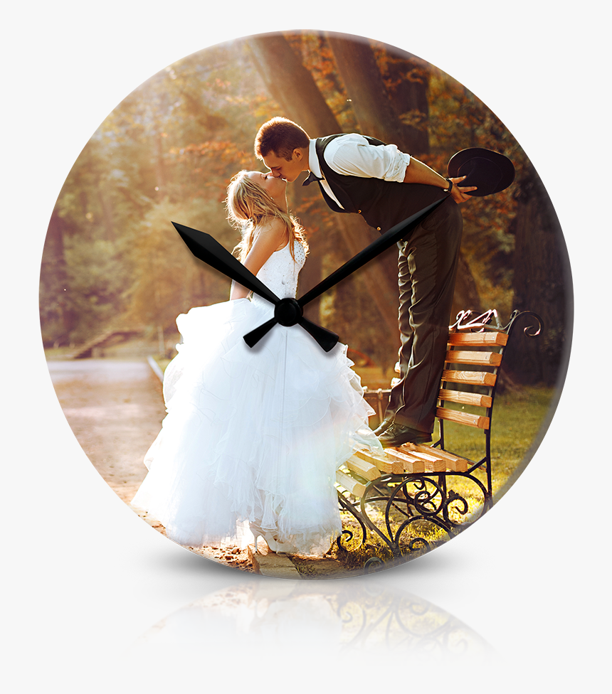 Acrylic Print Clocks - Wedding Photography Bride Taller Than Groom, HD Png Download