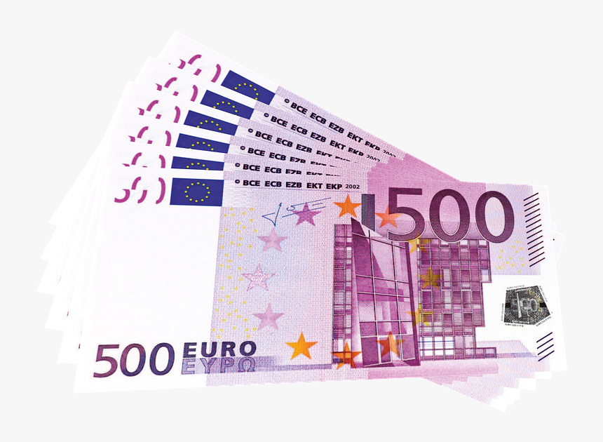 Money, Euro, Euros, Bills, 500, Cash, Stack, Wad, Pile - 500 Euro Banknote Png, Transparent Png