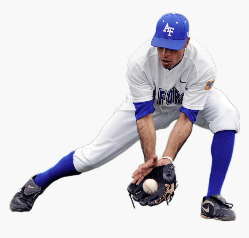 Baseball Player Catching Low Ball - Baseball Player Png, Transparent Png
