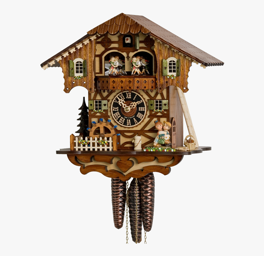 Chalet Cuckoo Clock With Kissing Couple - Cuckoo Clock, HD Png Download