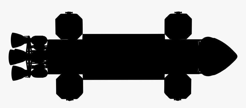 Spaceship Silhouette Clip Arts - Space Ship Silhouette, HD Png Download