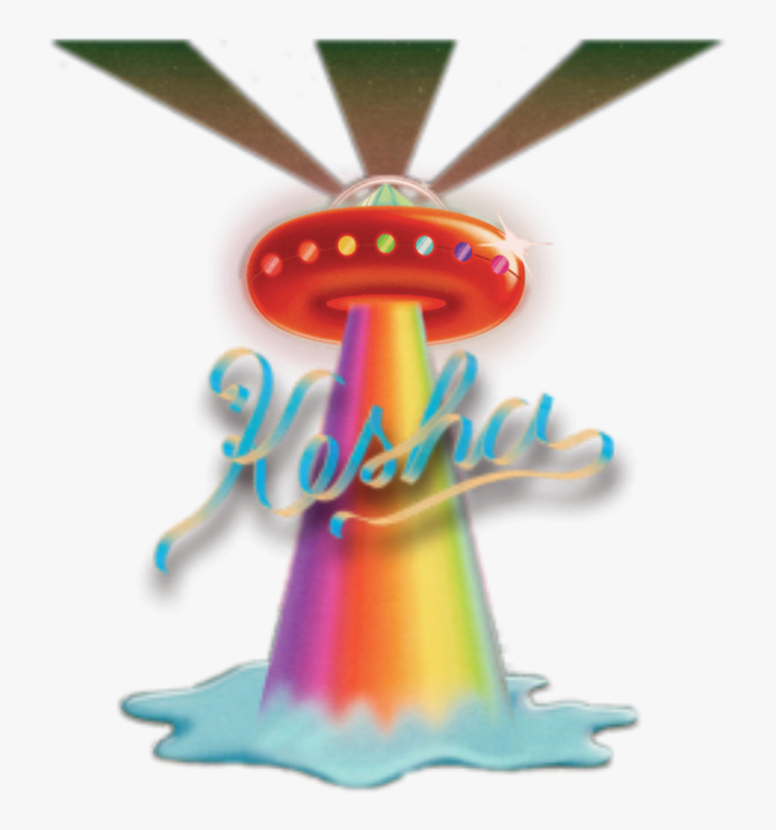 Kesha Rainbow Spaceship Water Trippy Pschedelic Sticker - Kesha Rainbow Spaceship, HD Png Download