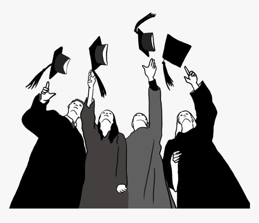 Clip Art Collection Of Free Graduated - Graduation Image Black And White, HD Png Download
