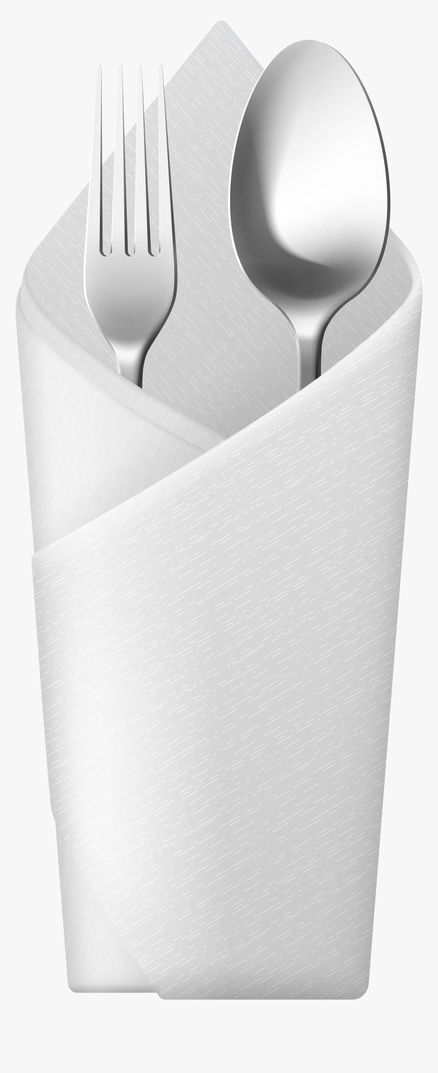 Spoon And Fork In Napkin Png Clip Art - Gadget, Transparent Png