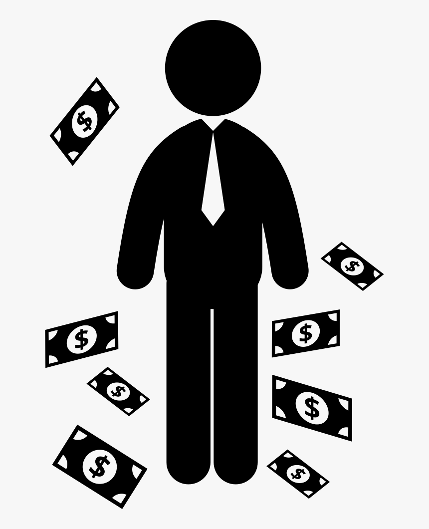 Png Icon Businessman With Money, Transparent Png