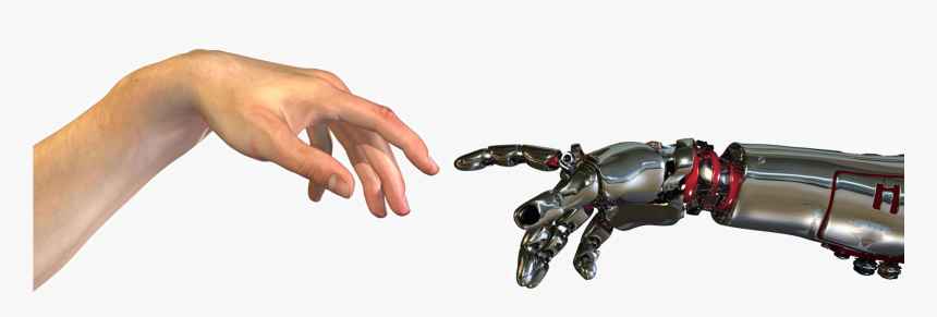 Human And Robot Hands, HD Png Download
