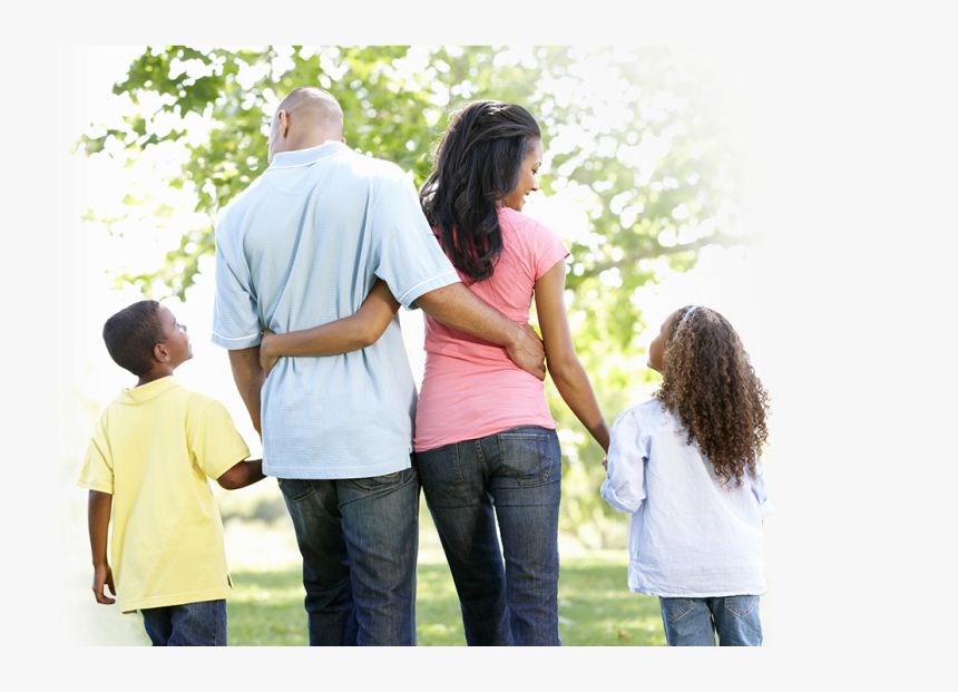 Family Of Four Taking A Walk In The Park - African American Families Walking Png, Transparent Png
