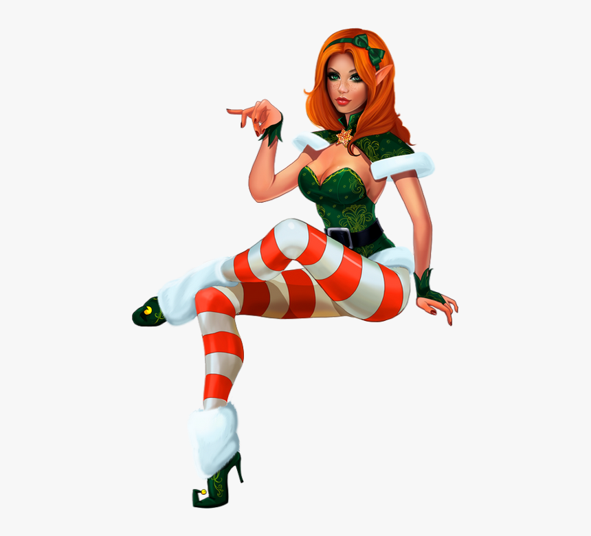 Lutin Sexy Png - Sexy Christmas Elf Cartoon, Transparent Png