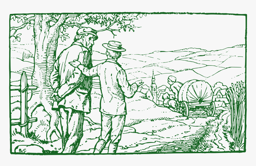 A Walk With Grandfather Clip Arts - Illustration, HD Png Download
