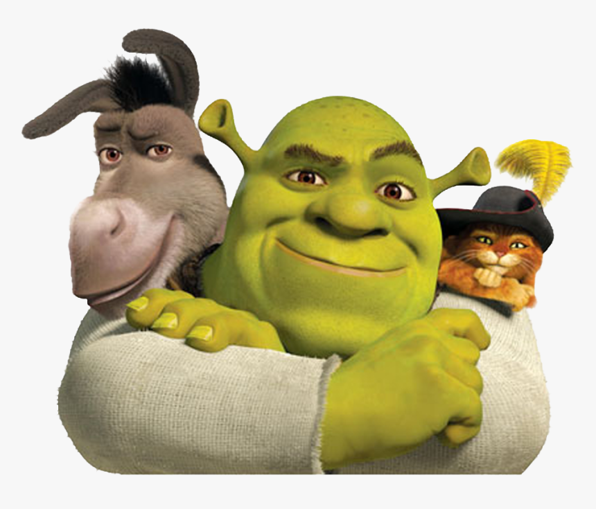 Imagenes Shrek Png, Jpg - Shrek Donkey And Puss In Boots, Transparent Png