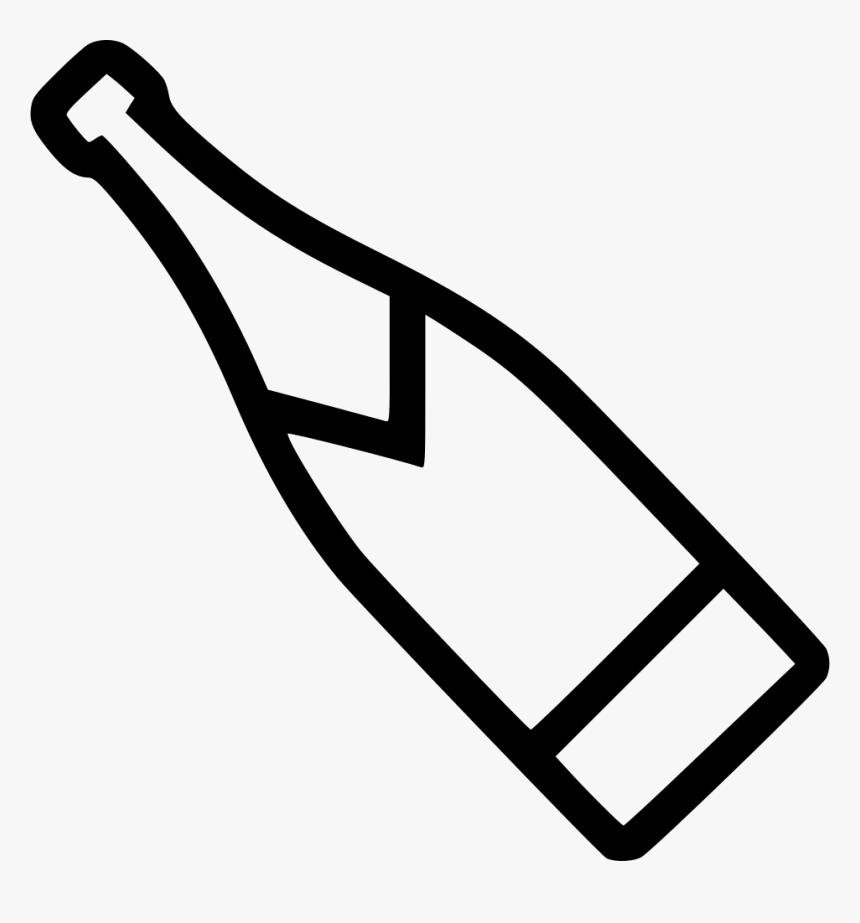 Champagne Bottle - Champagne Bottle Clipart Black And White, HD Png Download