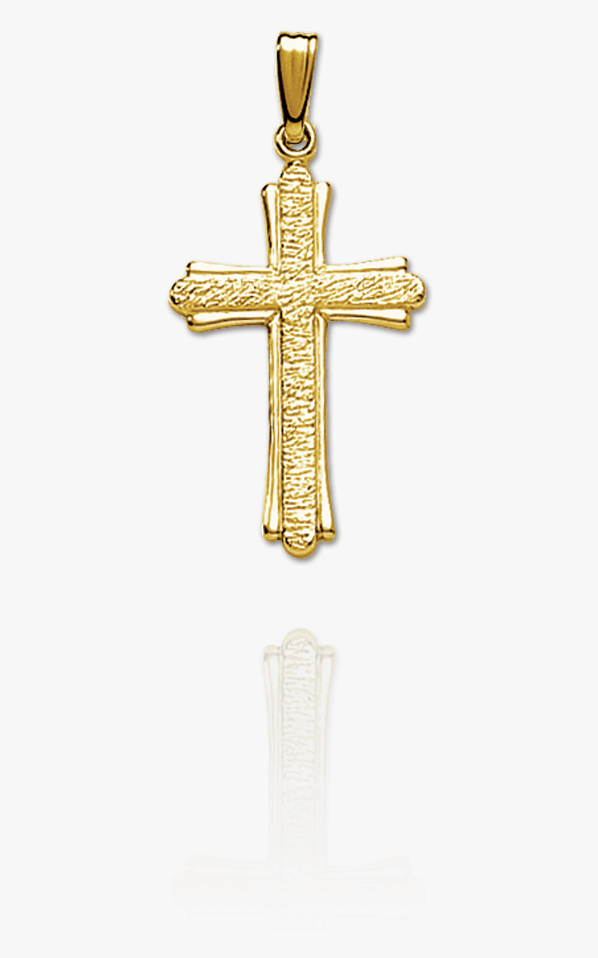 Trefoil Cross - Liontin Salib Batu Emas Kuning, HD Png Download