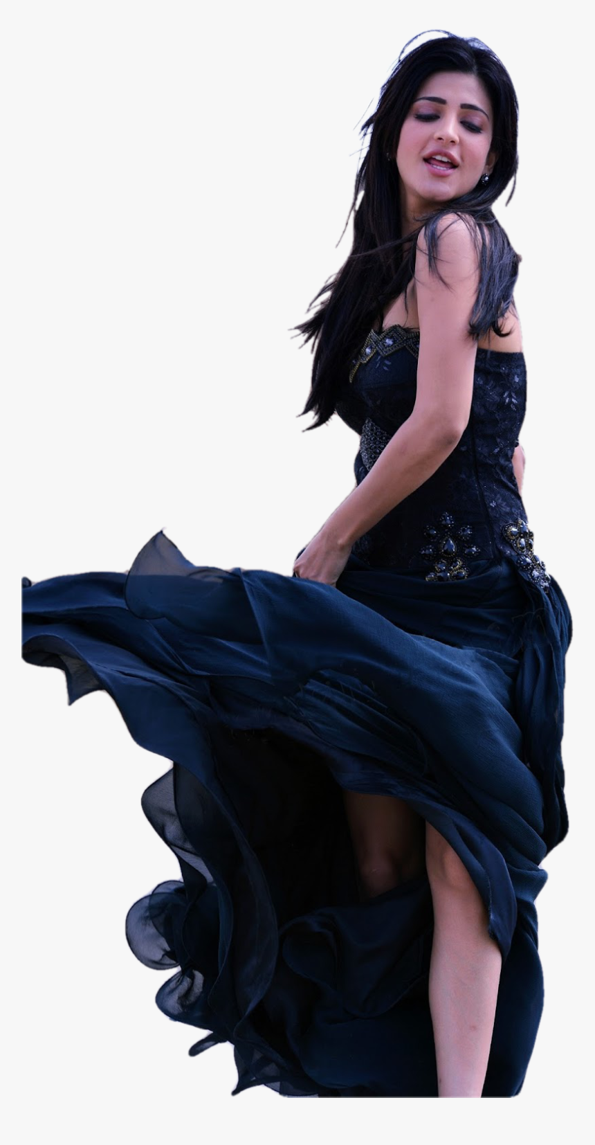 Shruti Haasan Sexy Png Photo - Shruti Hassan Black Dress, Transparent Png