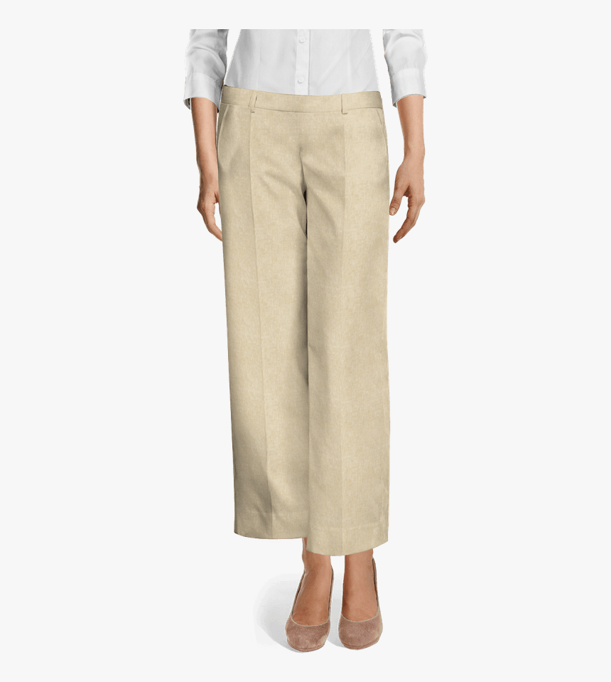 Sand Flat Front Cuffed Cigarette Pants 

	 	 Data Width - Bermuda Shorts Suits Womens, HD Png Download