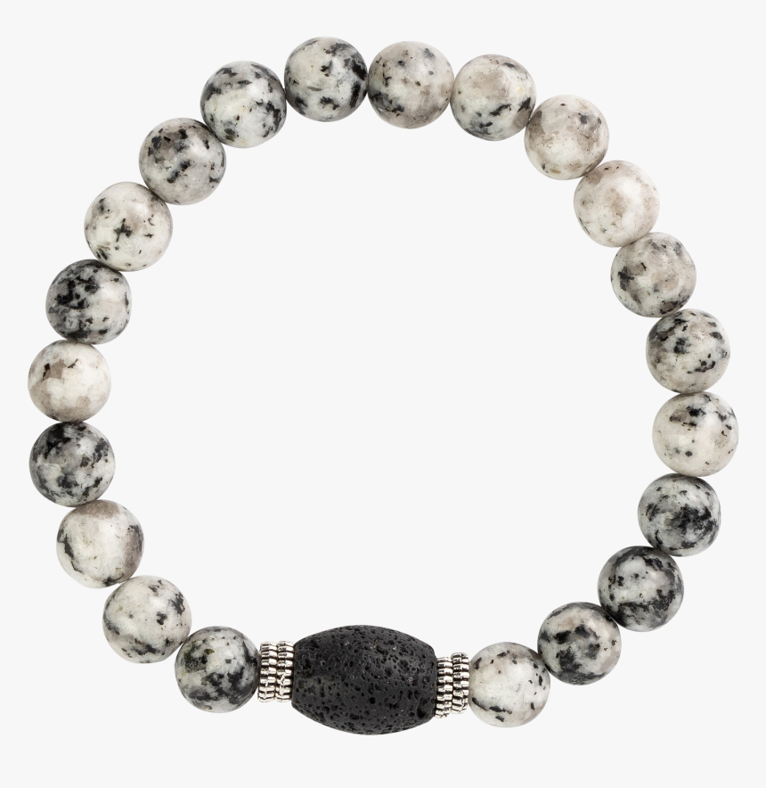 *dalmation Stones Oblong Lava Bead - Necklace, HD Png Download