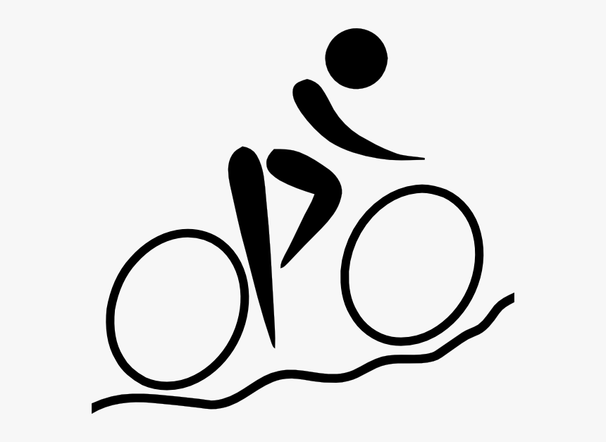 Olympic Sports Cycling Mountain Biking Pictogram Svg - Biker Clipart Black And White, HD Png Download