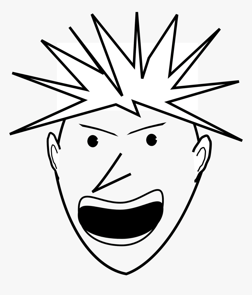 Expression Clipart Angry Face - Angry Girl Clipart Black And White, HD Png Download