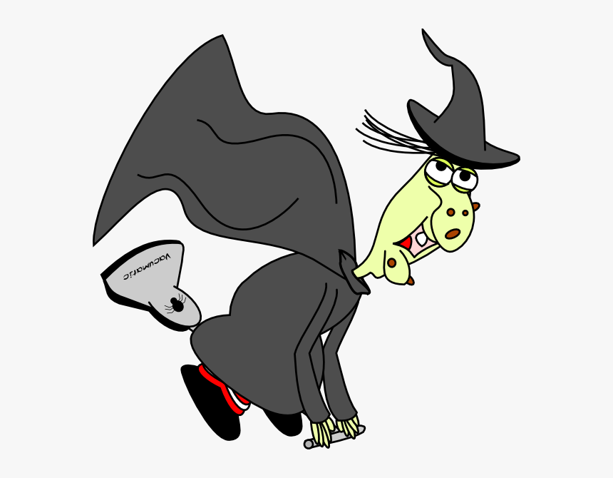 Witch On Vacuum Cleaner Svg Clip Arts - Witch Riding A Vacuum Cleaner, HD Png Download