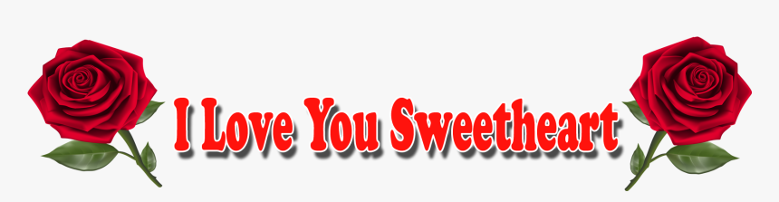 I Love You Sweetheart Red Rose Png - Happy Anniversary Png Text, Transparent Png