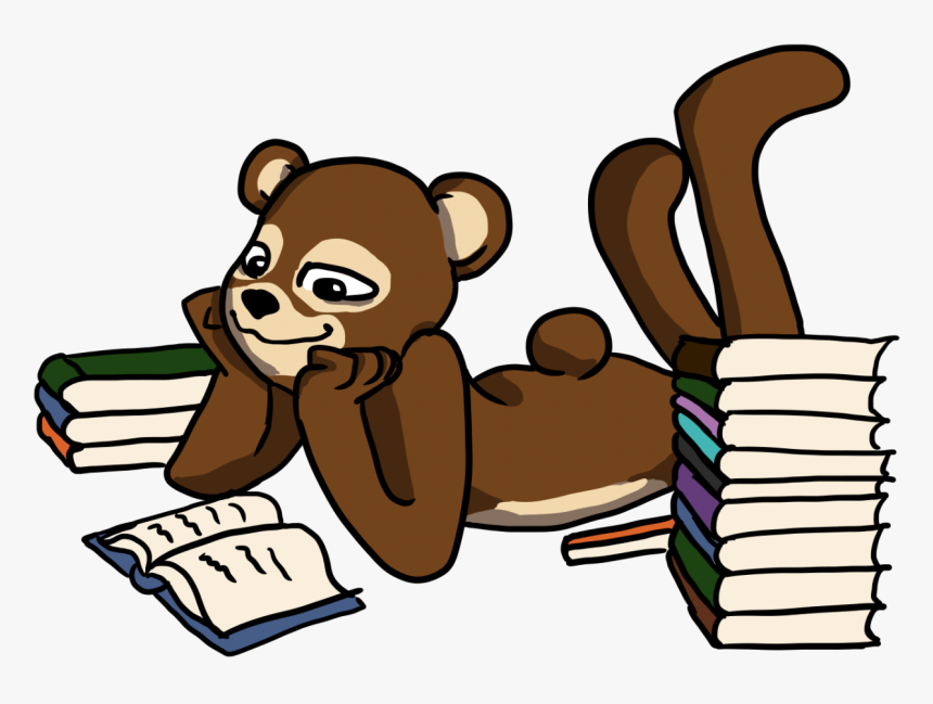Baker Bear Reading - Cartoon, HD Png Download