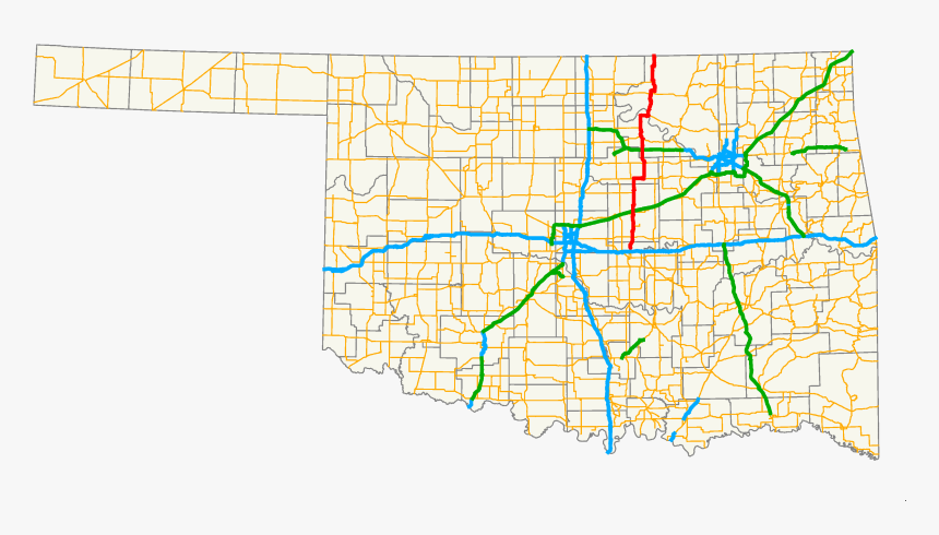 Transparent Curvy Road Png - Cimarron Turnpike On Oklahoma Map, Png Download