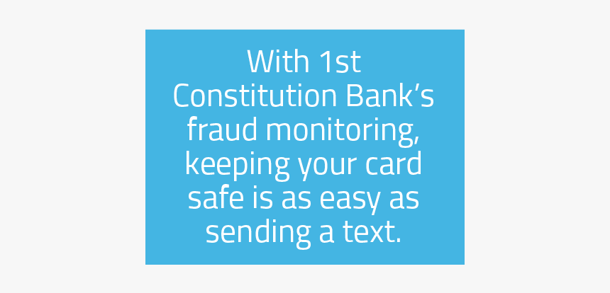 With 1st Constitution Bank S Fraud Monitoring, Keeping - Electric Blue, HD Png Download