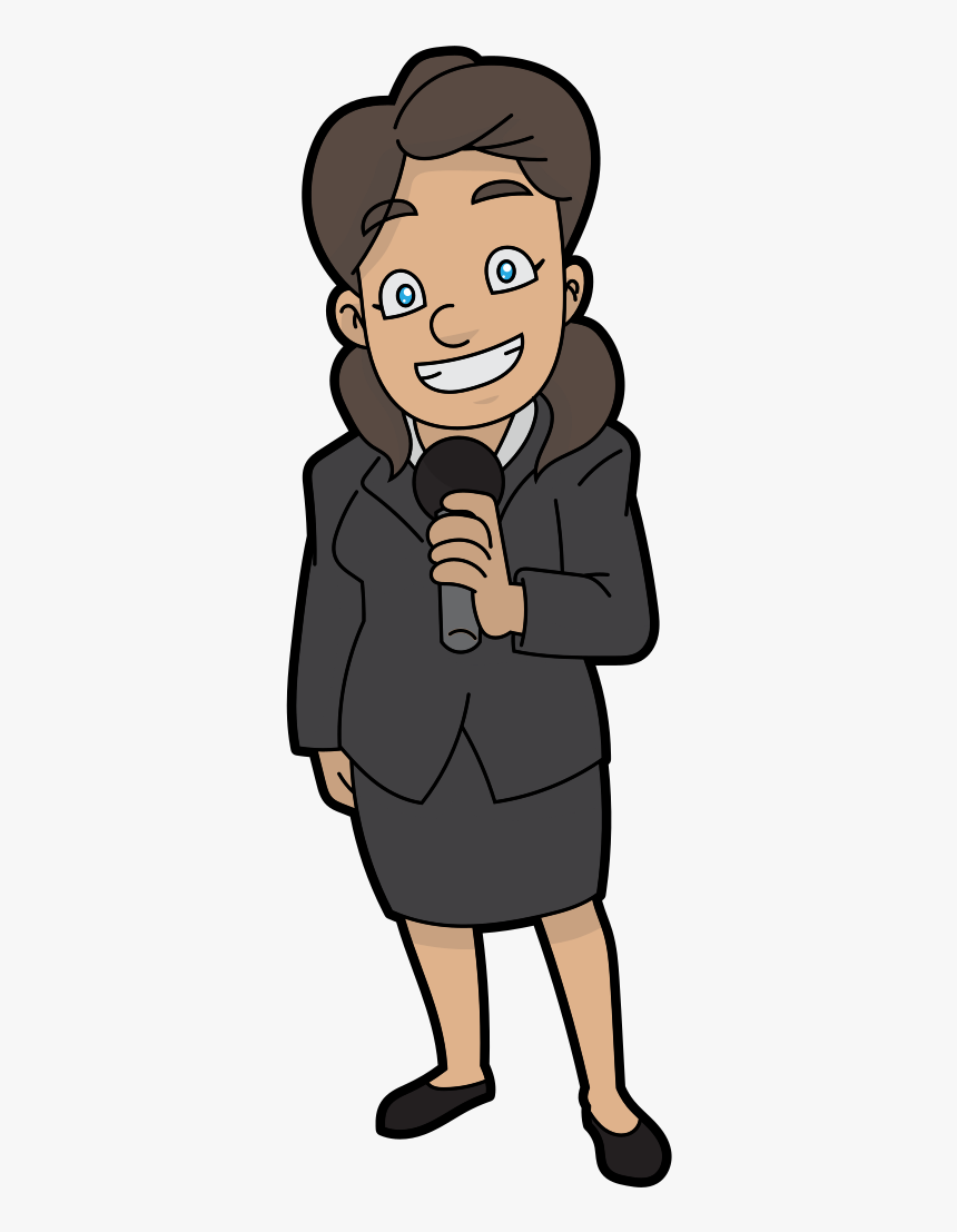 A Happy Cartoon Woman Doing A Business Talk, HD Png Download