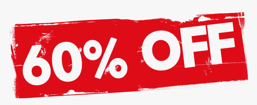 Grunge 60 Percent Off Label Psd - Graphic Design, HD Png Download